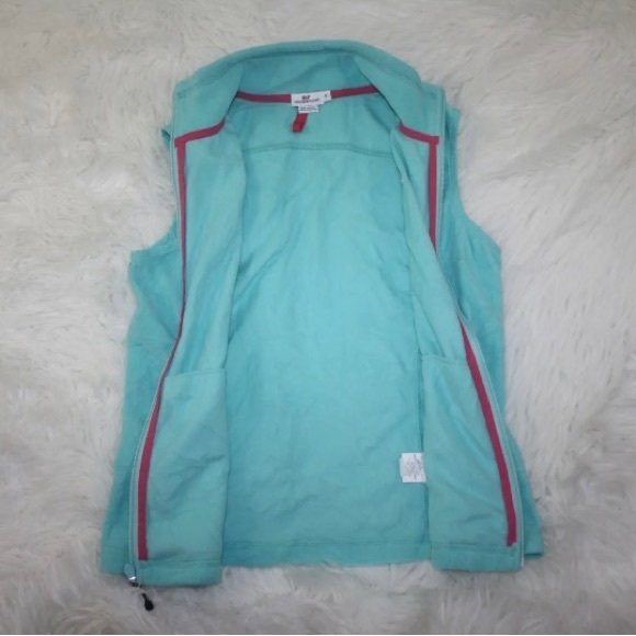 Vineyard Vines Womens Aqua Blue Full Zip Sleeveless Fleece Vest Size Small S - Picture 6 of 6